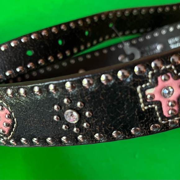 Nocona Western Leather  Crystal  Studded Women\'\'s Belt - NWOT main image 5